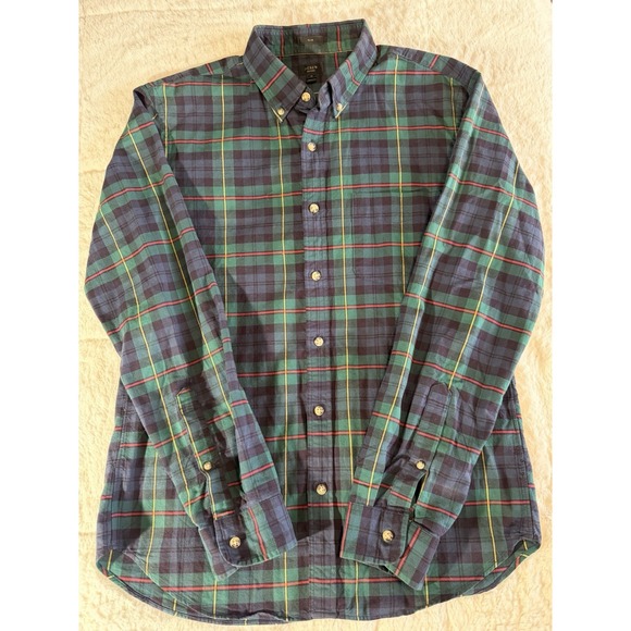 J.CREW Other - J.Crew Secret Wash Classic Fit Shirt - Black watch‎ Tartan Men's Size M